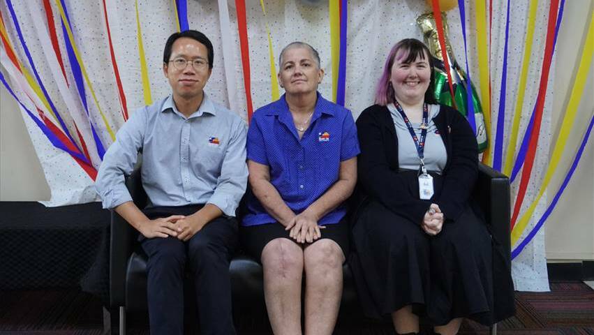 Mount Isa City Library staff Chris To, Karyn Day and Kaitlin Ryan. Picture supplied
