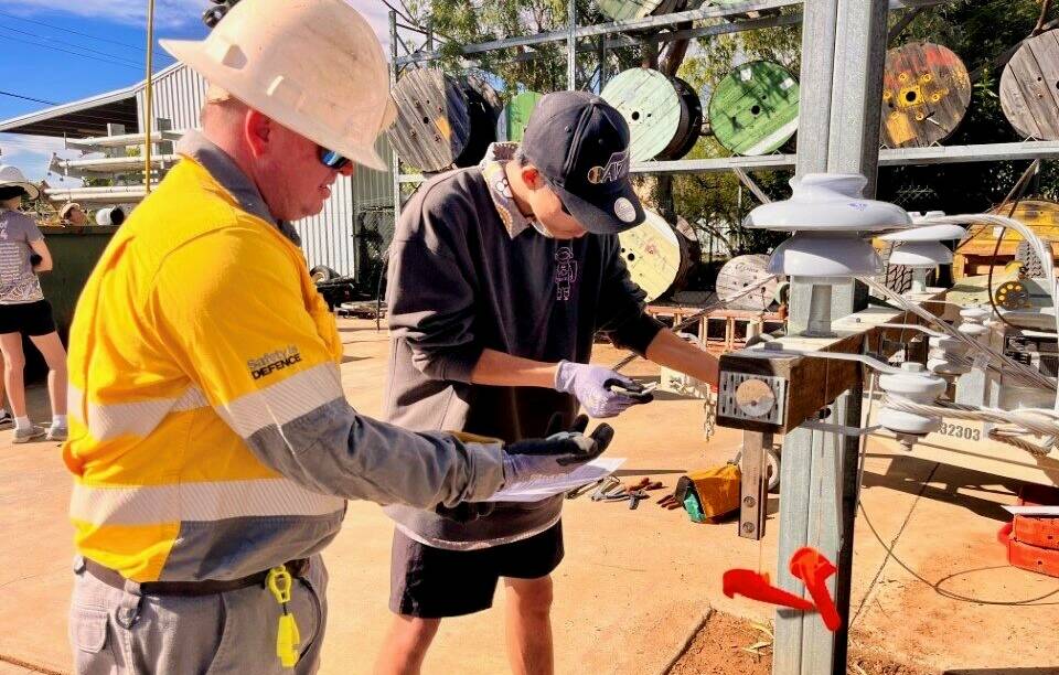 Students from Mount Isa and Cloncurry at Ergon Energy depots. Pictures by Ergon Energy