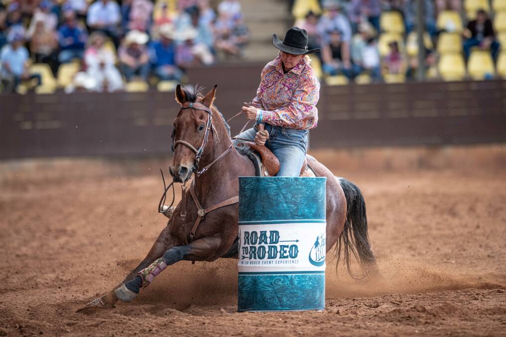 Kylee Ferguson in action at Road to Rodeo Mount Isa last year.