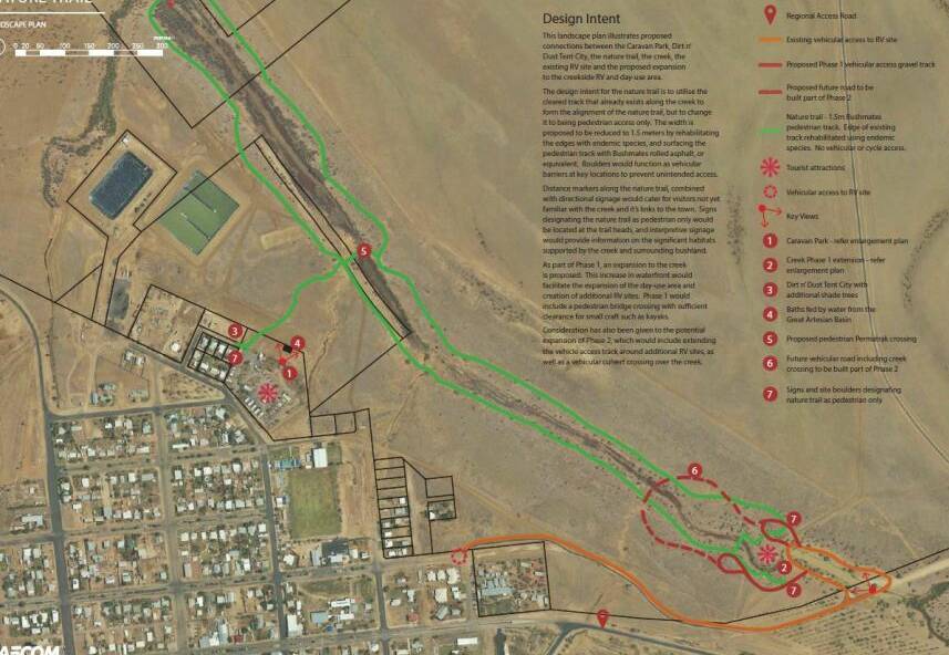 A map of Julia Creek and the areas of projects under proposal. Image: McKinlay Shire Council. 
