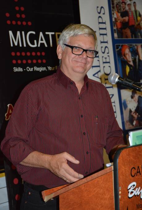 CEO'S REPORT: MIGATE chief executive Ron Pertovt makes his speech during the MIGATE 2015 Awards.  Photo: Chris Burns. 