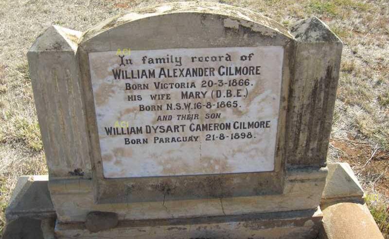 Dame Mary Gilmore, her husband William, and son William Dysart, are buried in the Cloncurry Cemetery. Photo source: Australian Cemeteries Index. 