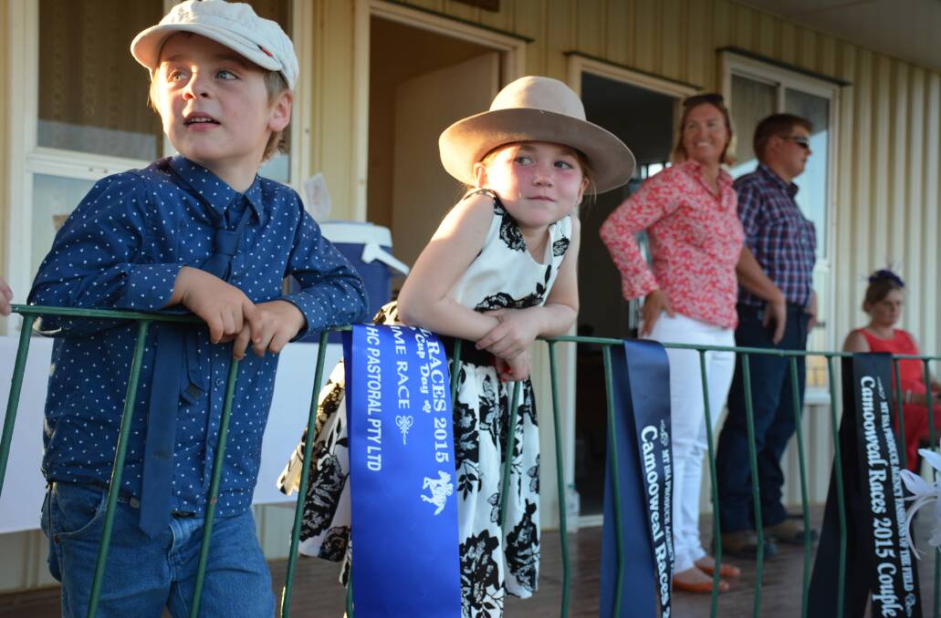 Youngsters near the jockey rooms at the 2015 race meeting. 