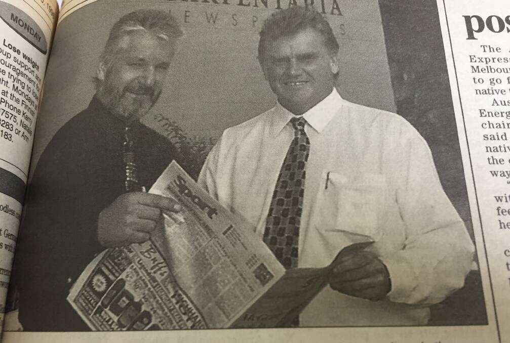 General manager Jim Nichols and the new advertising manager Peter Baldwin back in 1998. 