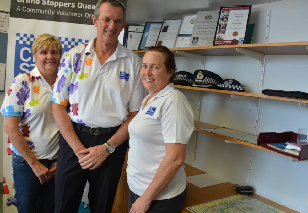 Saying farewell: Vicki and Superintendent Russell Miller will leave Mount Isa. Their absence will be felt in Crime Stoppers, says Kim Coghlan. Photo: Chris Burns. 