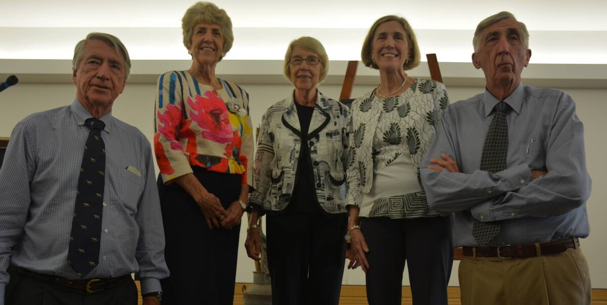 Siblings: Don McDonald, Patricia Mitchell, Mary Noort, Angela Withers, and Bob McDonald at his retirement lunch.  