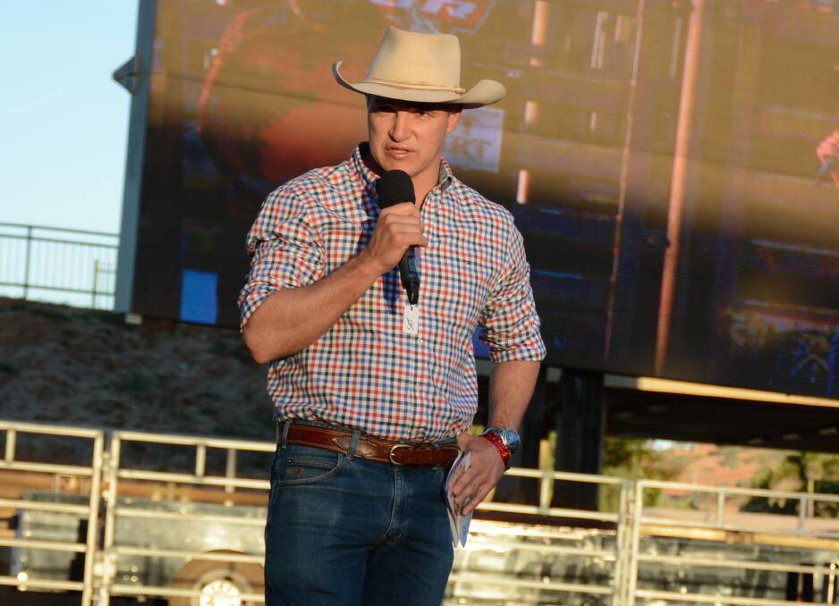 Mount Isa State MP Rob Katter makes a speech at the official opening of the Great Western Games in the Buchanan Park arena. Photo: Chris Burns. 