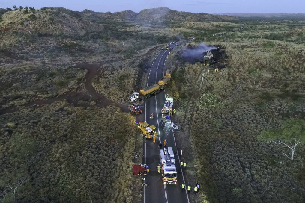 A drone photo overlooking the incident crash site. Photo: Outback Drones. 