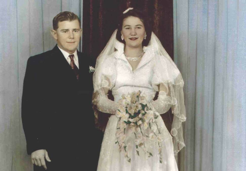 John and Edna Ormonde's wedding photograph in Charters Towers, 1957.