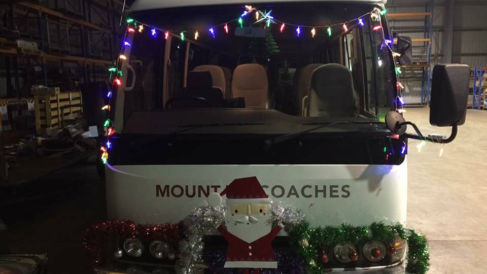 The lights on the Mount Isa Coaches bus. 