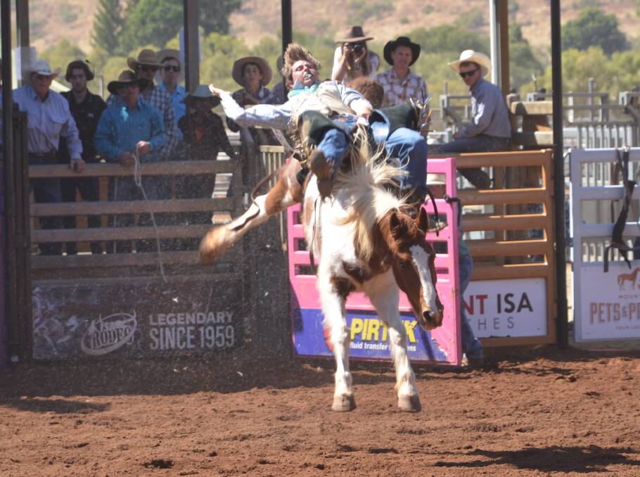 It was a rough three days for Mount Isa rodeo competitors across the three days. Photo: Derek Barry. 