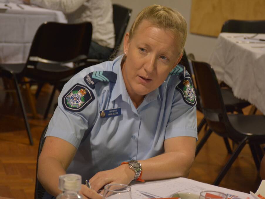 TAKING NOTES: Mount Isa PCYC branch manager Sergeant Gina Scott records suggestions from attendees sitting at her table. Photo: Chris Burns. 
