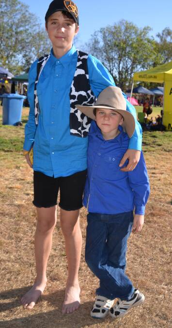 Klayton Walden, 13, and Tallis Campbell, 7, from Team Allsorts.The boys were part of a team that raised $2290. 
