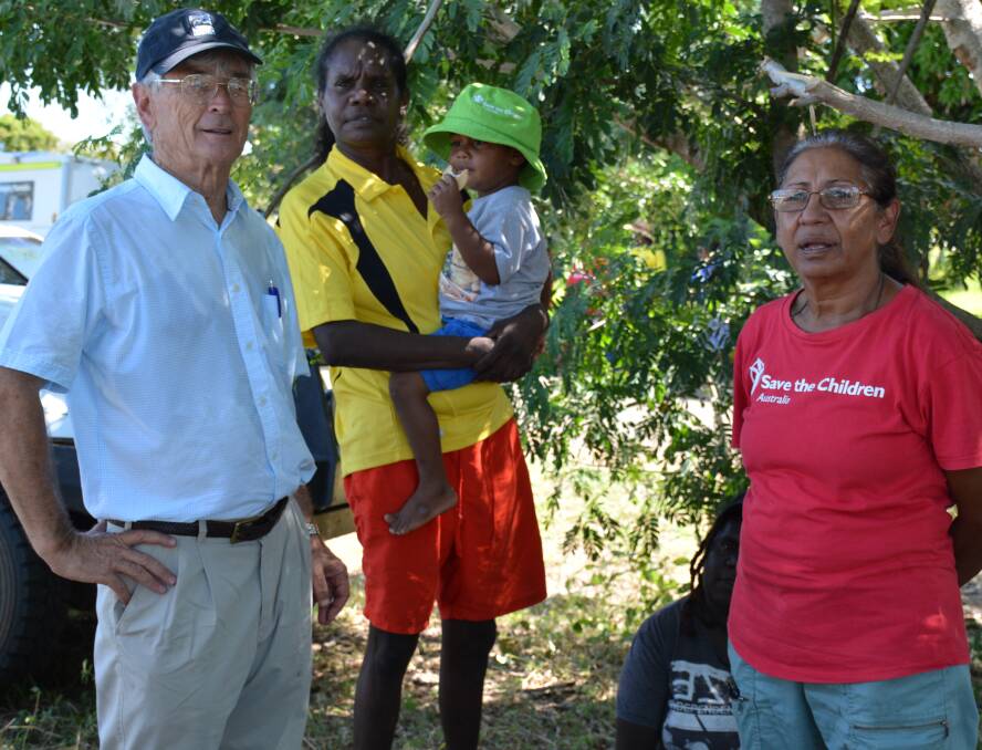 MEET AND GREET: Philanthropist Dick Smith meets with representatives of the Save the Children organisation. 