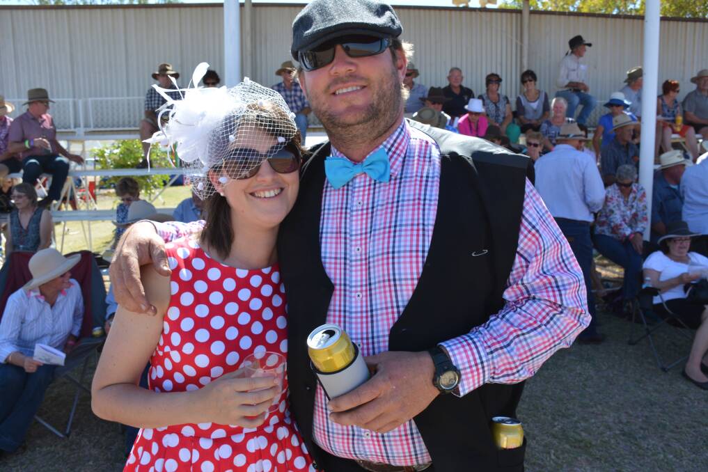 Jill Seymour and Men's Fashions on the Field winner Will Seymour, from Split Rock Station, during the 2015 Camooweal Races. 