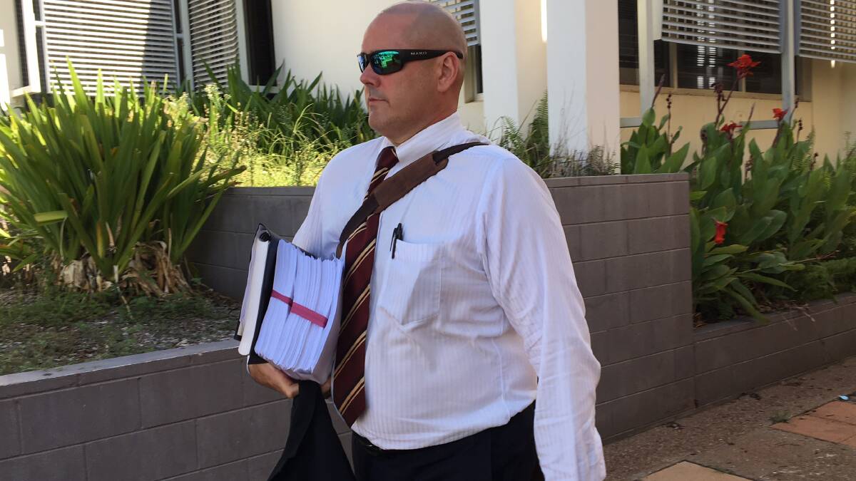 Josh Hoch's solicitor Michael Spearman leaves the Mount Isa Police Station watch house on Wednesday afternoon. Photo: Chris Burns. 
