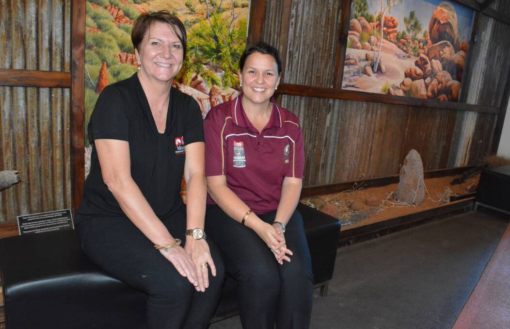 BUSIER: Outback at Isa business manager Angi Matveyeff and tourism manager Kylie Rixon. Photo: Chris Burns. 