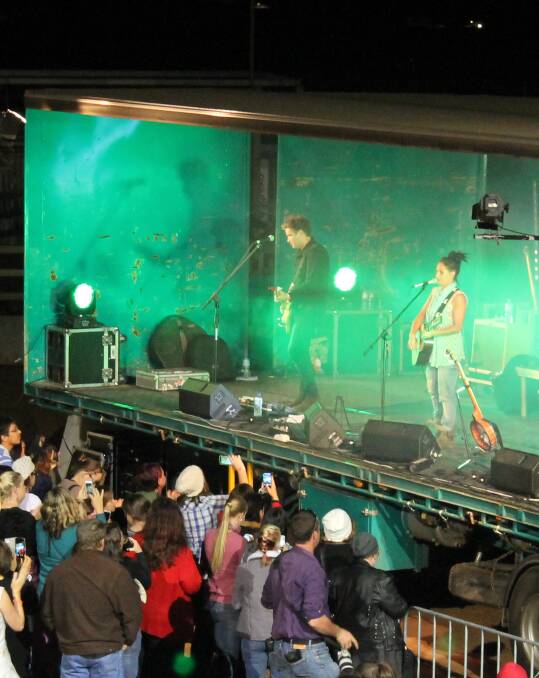 PARTY: Festivalgoers rock out to Kasey Chambers at the 2015 Isa Fest.  About 2000 people attended that night. 