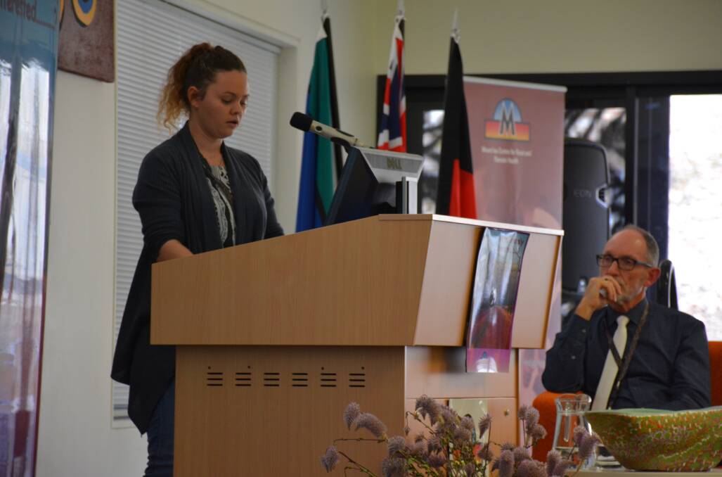 TAKING QUESTIONS: Conference speaker Ebony Butler discusses rural placements in the Are You Remotely Interested conference held in Mount Isa. Photo: Chris Burns. 