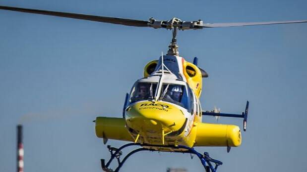 AN RACQ LifeFlight Rescue helicopter. 