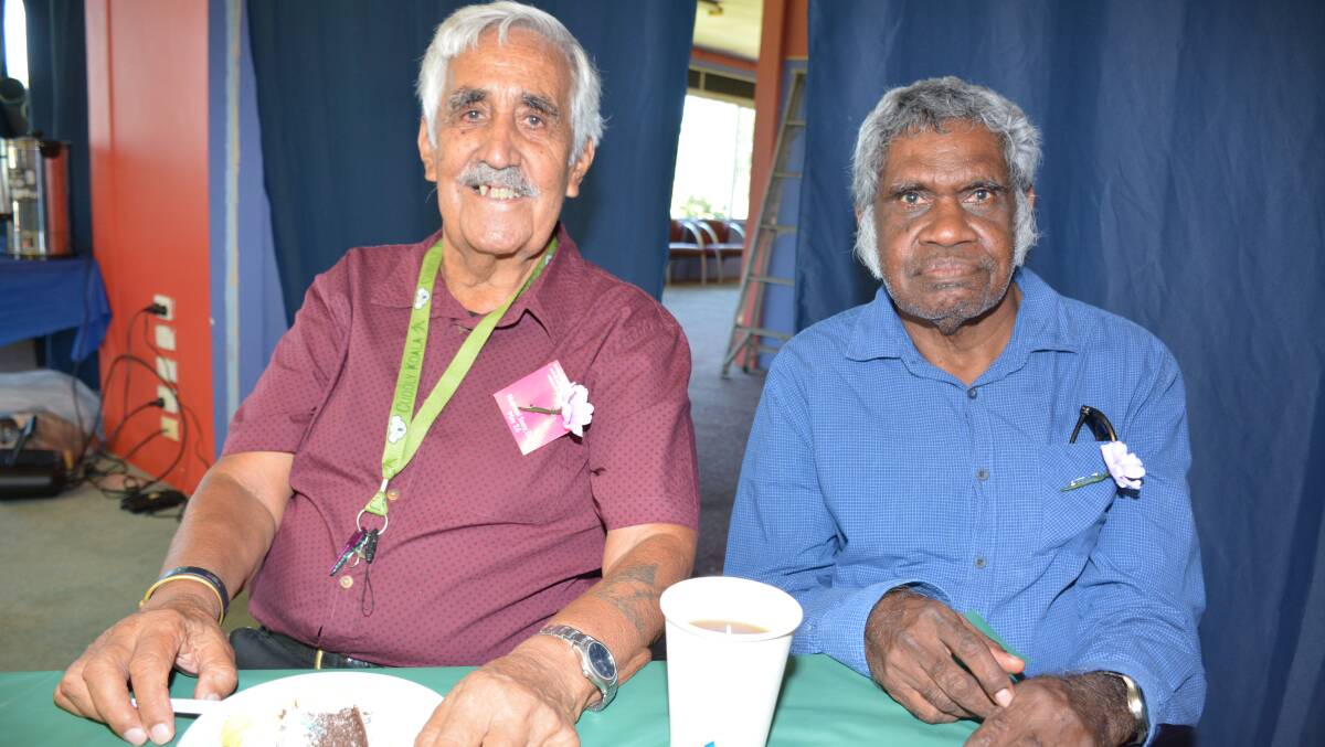 IN ATTENDANCE: Peter Smith and Cyril Butcher attend the ceremony to recognise nine years since Kevin Rudd's apology to the stolen generation. Photo: Chris Burns. 