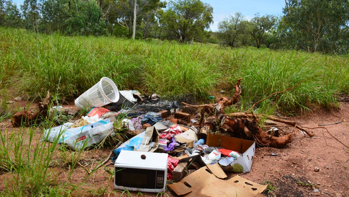 DISGUSTING: One of the larger illegal dump sites currently near Mica Creek, noticed by Katreana Cunningham. Photo: Chris Burns. 