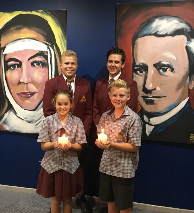 SACRED SPACE: School leaders (back) Jayden Philp and Robert Pittis, both in Year 12, and (front) Abbey Benson and James Skea, both in Year 7. Photo: Contributed 
