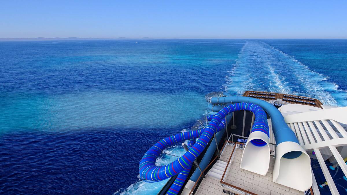 Lots to do on the new Pacific Explorer … including availing yourself of these twin waterslides. 