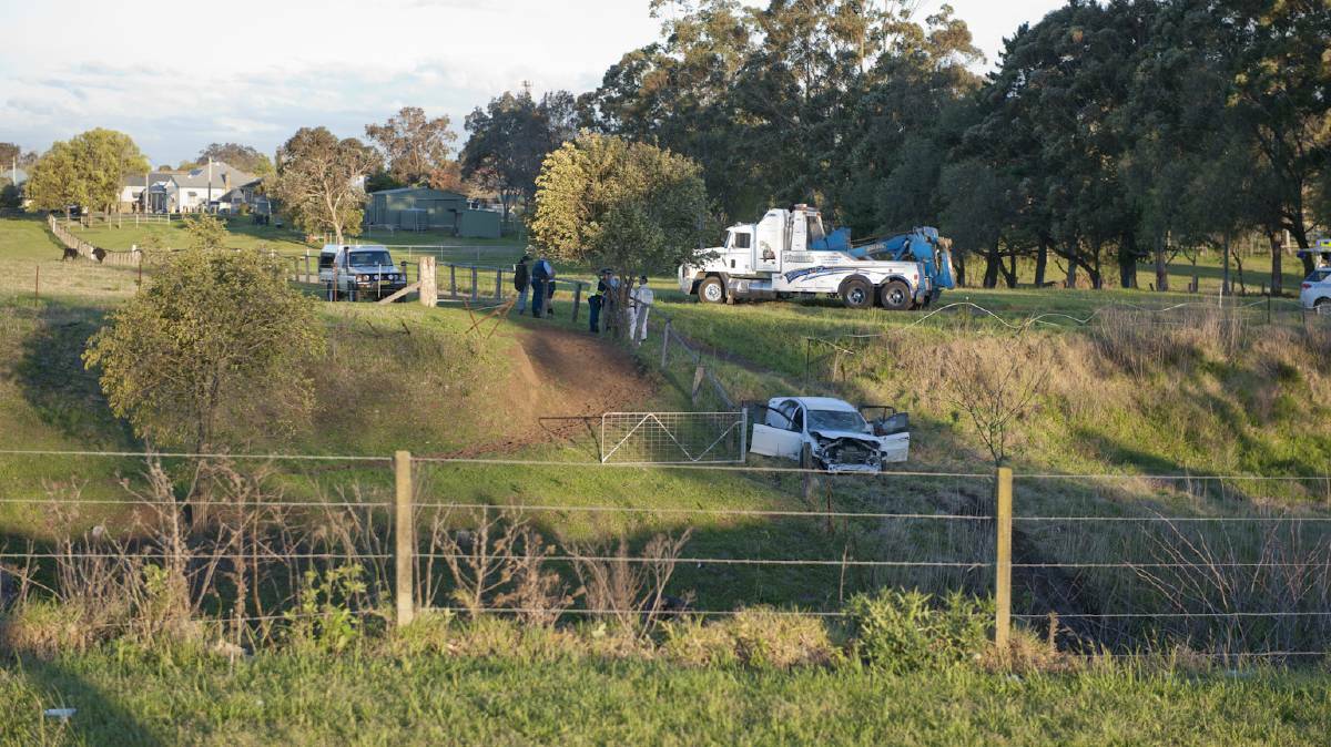SCENE: Fatal crash at Wallis Creek, East Maitland. Pictures: Perry Duffin