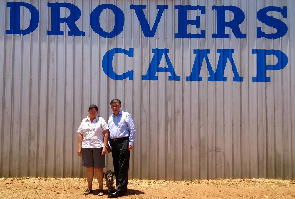 Stand tall: Mount Isa mayor Tony McGrady congratulates Drover's Camp administrator Ellen Finlay. Picture: Sally Cripps