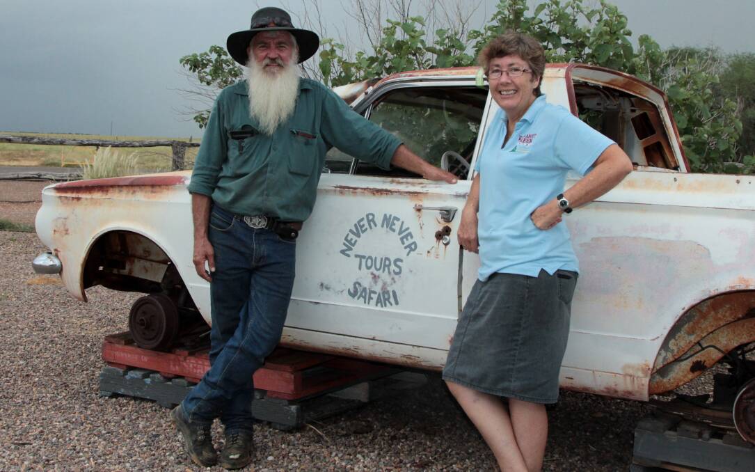 Walkabout Creek Hotel publicans Frank and Debbie Wust are the custodians of Crocodile Dundee memorabilia such as the safari ute.