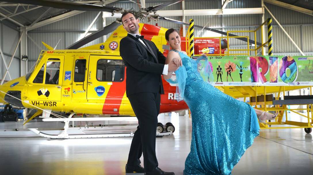Let's go to Rio: The Westpac Helicopter Service's Mick Wilson and Taylor Singh are looking forward to the party. Photo: Barry Smith