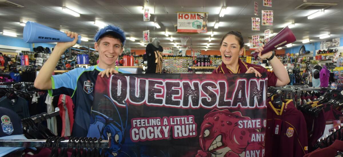 LETTING THEIR COLOURS SHINE: Craig Buckley and Katelyn Hankin get keen for State of Origin. Photo: Danaella Wivell