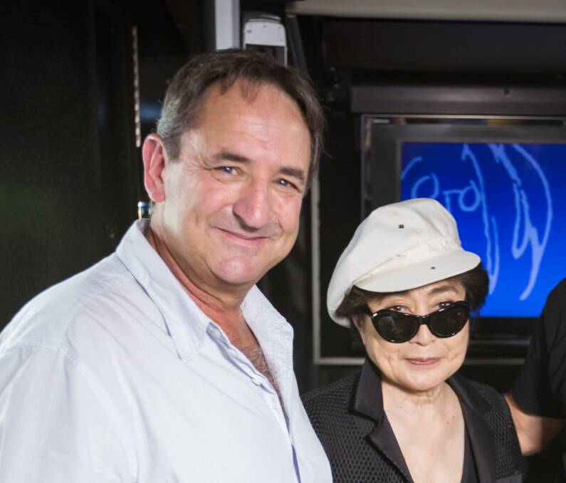 WA Labor Senator Glenn Sterle (left) during his New York visit last year, with Yoko Ono 