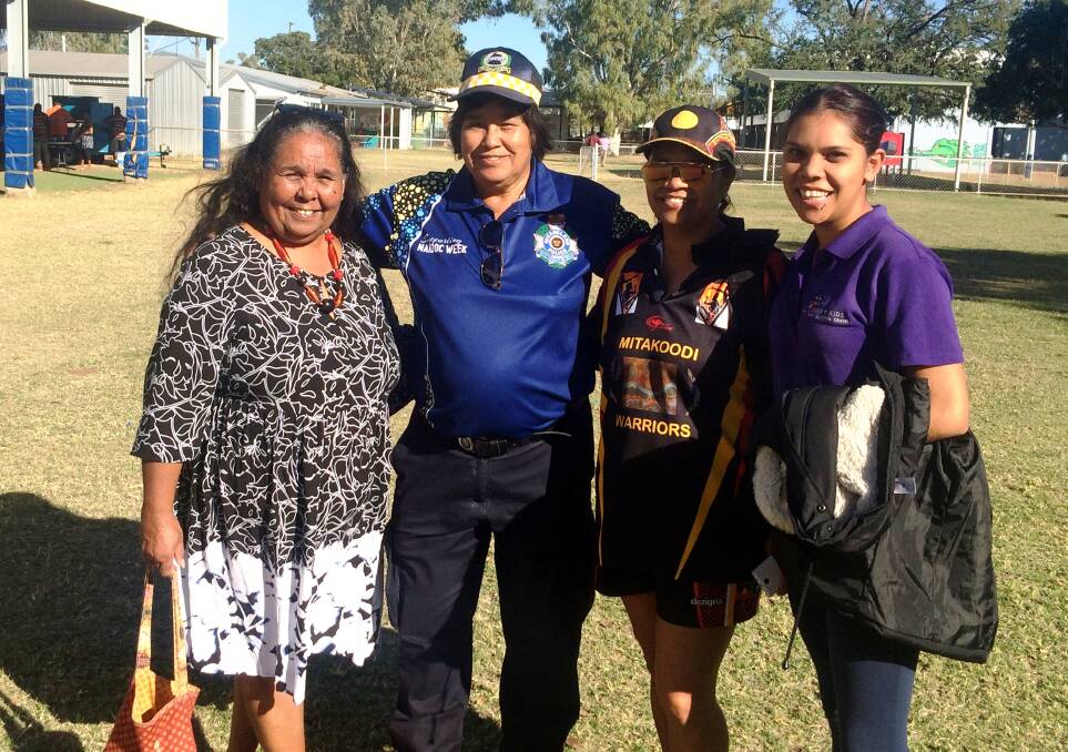 CURRY NAIDOC: Cloncurry women join Police Liaison Officer Margaret Wilson (centre) in marking 2017 Naidoc Week. Photo: Esther MacIntyre 