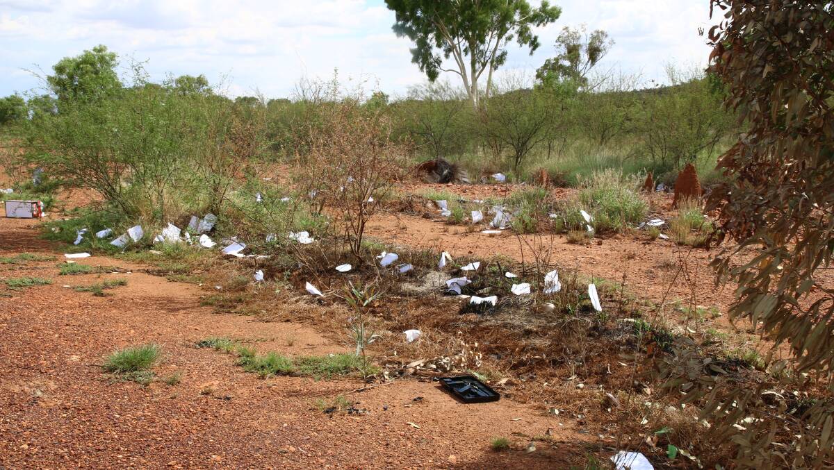 Mysterious personal papers lined the banks of the Barkly Highway last week.