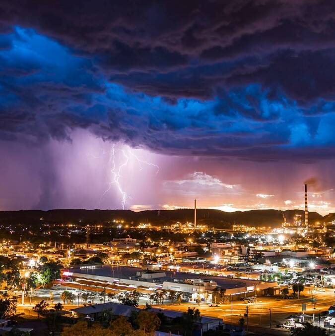 STORM ACTION: Local photographer @gregthomas14 captured this incredible display of lightning and thick cloud during Tuesday night's storm in Mount Isa. Photo: Greg Thomas