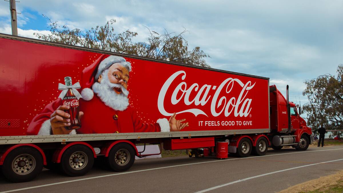 Coke Christmas Truck travels through Tamworth. Photo: supplied.