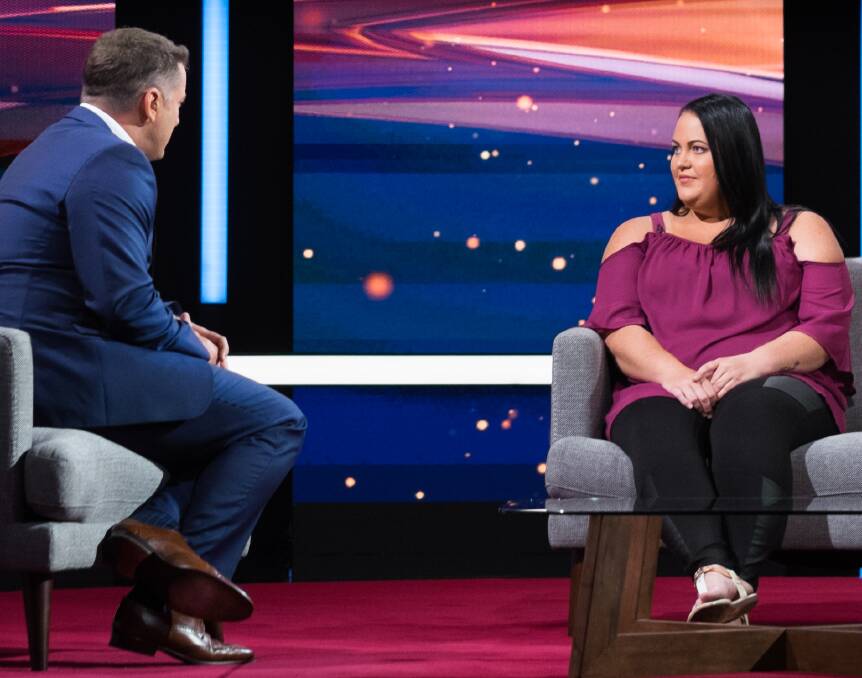 INSPIRATION: (Before her 12 month transformation) Mount Isa Triathlete Elle Goodall appeared on Channel 9's new show 'This Time Next Year' with host Karl Stefanovic on Monday night. Photo: supplied
