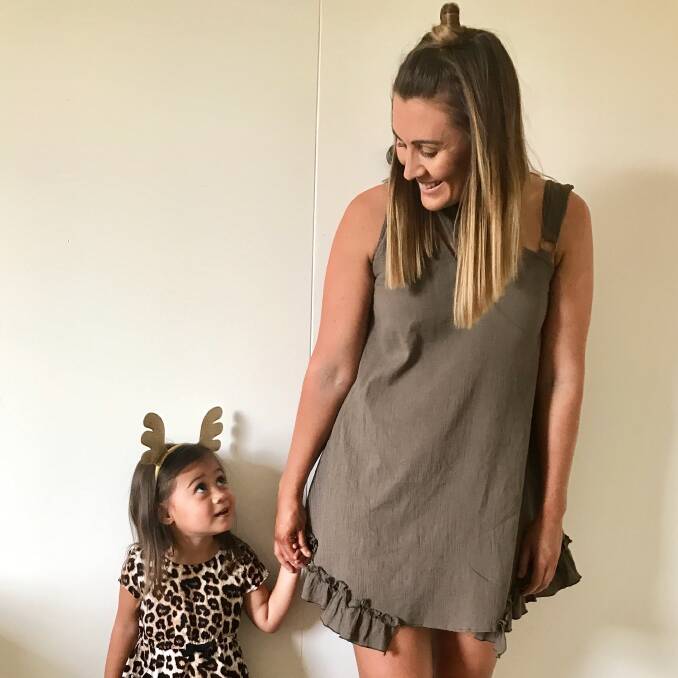 LITTLE DEER: Mila hanging out with mum Amber Huntley. Photo: supplied