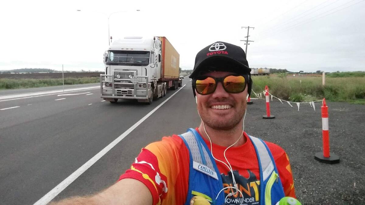 EPIC TREK: Doug Black is walking, running and cycling from Gold Coast to Mount Isa for One Night Stand, raising money for cyclone Debbie relief.