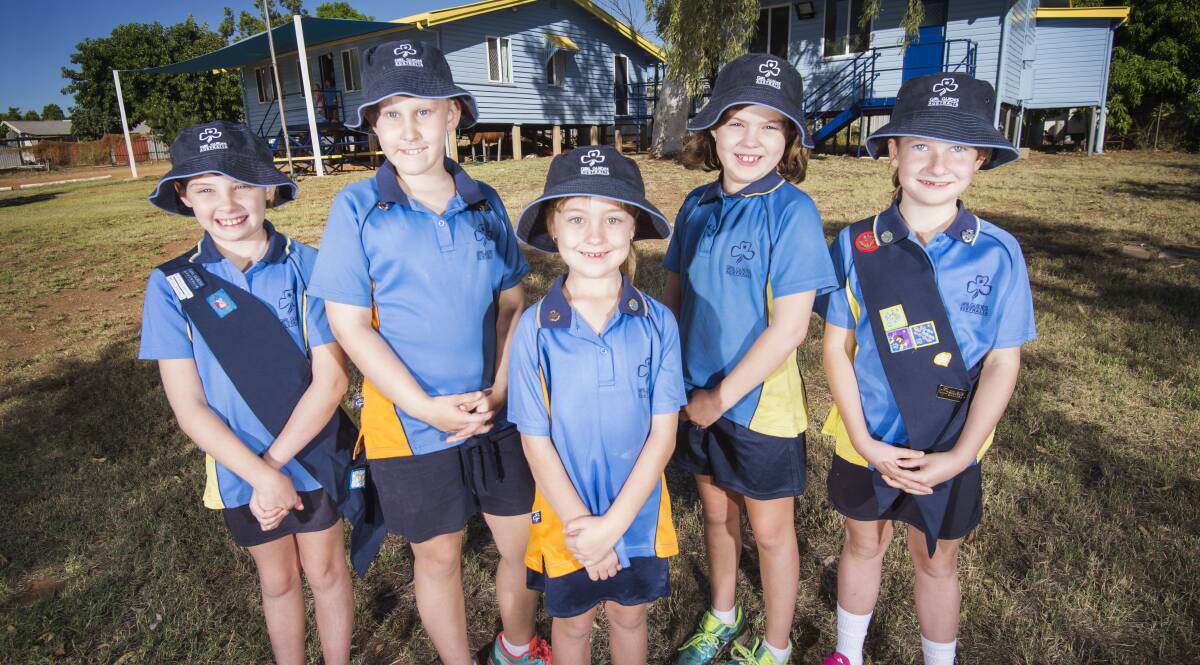 BLUE & YELLOW: Mount Isa Girl Guides love their newly refurbished huts on Maple Street, Mount Isa. Photo: Glencore