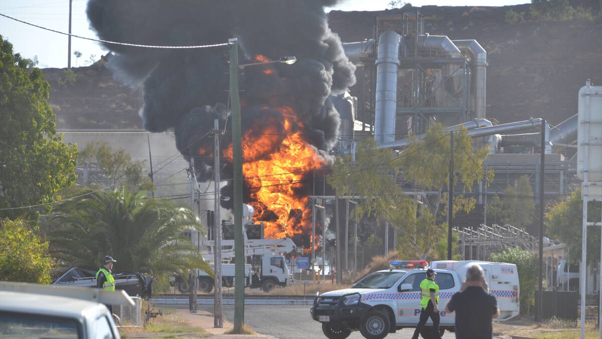At 4.30pm, an hour and a half after the fire started at Mount Isa Mines, Railway Ave. Photo: Esther MacIntyre