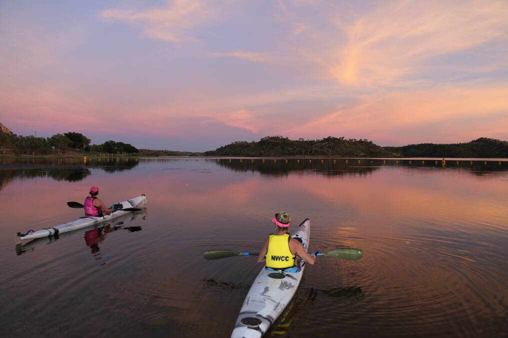 PICTURESQUE: A beautiful sunset provides a peaceful backdrop for the North West Canoe Club training sessions. Photo: supplied