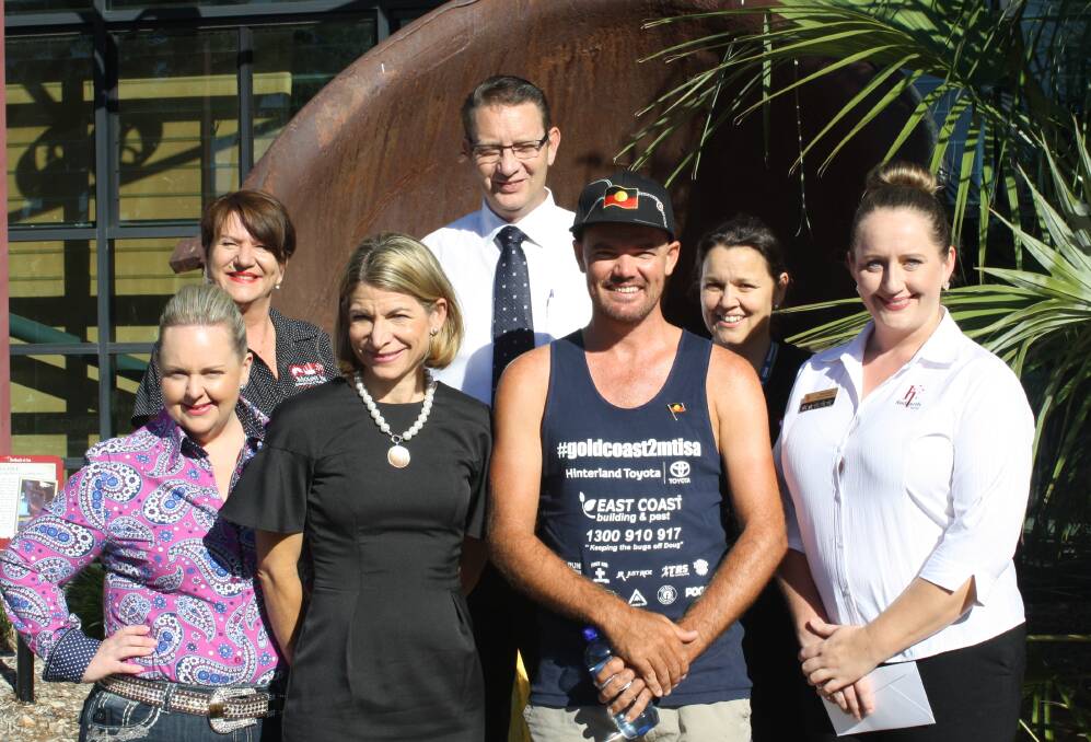 Mount Isa City Council welcomed Doug on Thursday morning at Outback at Isa, with staff from Mount Isa Rotary Rodeo, Outback at Isa, and Red Earth Hotel. Photo: Esther MacIntyre
