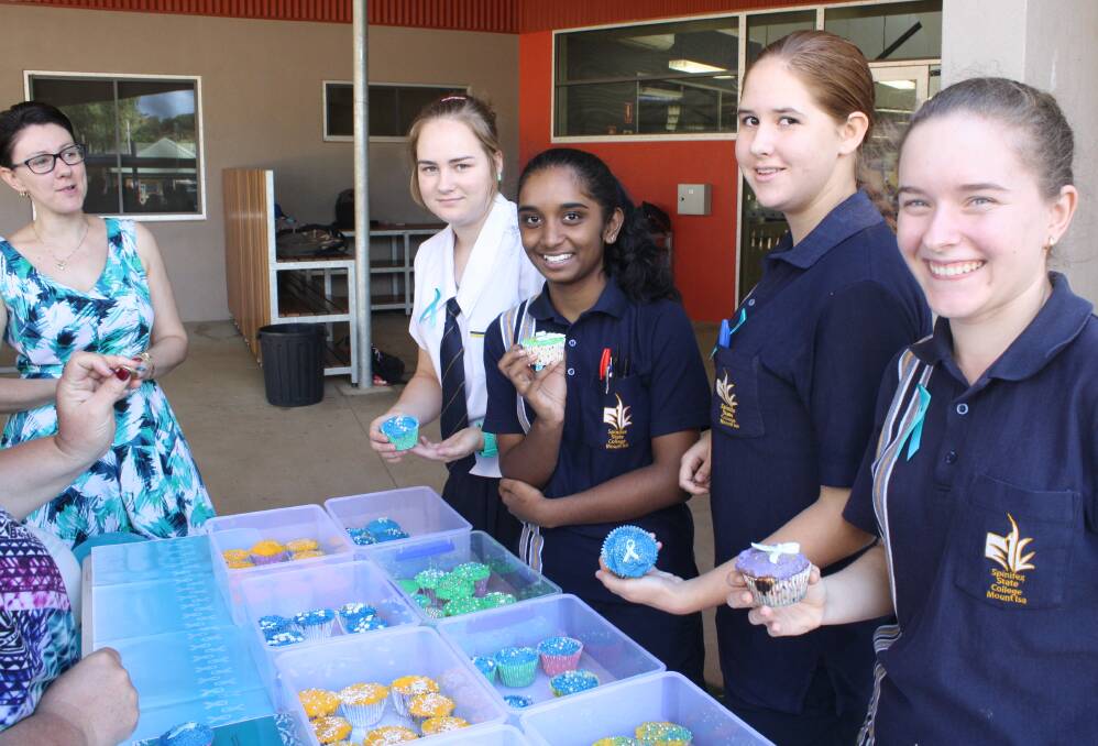 CUPCAKES: Senior Schooling teacher Theresa Smith with Spinifex College Charity Committee members Sune Nel, Namrata Chetty, Louise Eussen, Helena Fricke. 