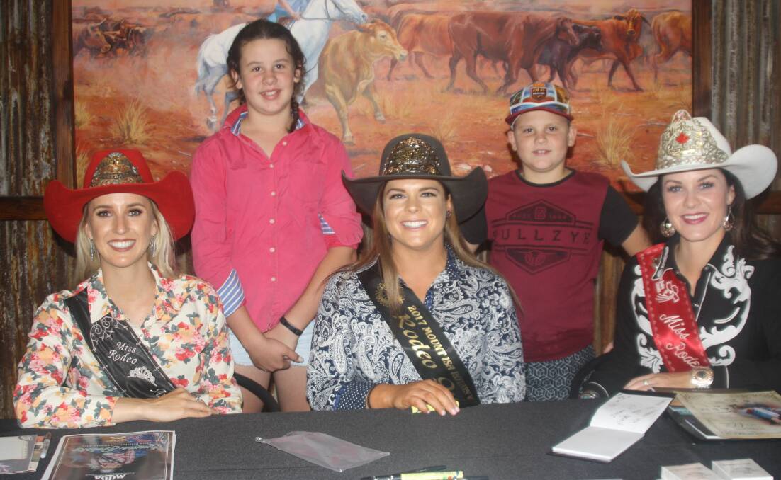 Miss Rodeo Australia, Emma Diecke; Mount Isa Rodeo Queen, Moz Miller; Miss Rodeo Canada, Ali Mullen. Photo: Esther MacIntyre