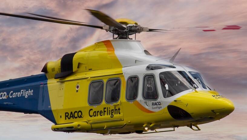 A woman was airlifted from a mine to Mount Isa Hospital after suffering a medical condition. Photo: RACQ LifeFlight 