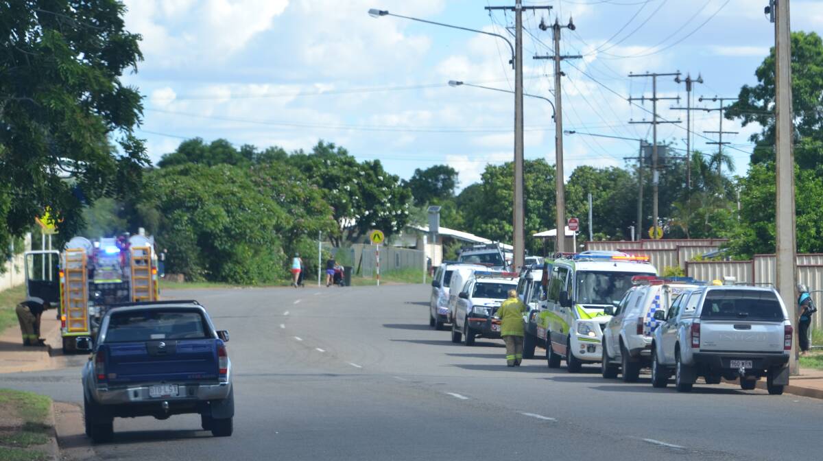 MCNAMARA STREET: Seven emergency services vehicles were called to the scene on Tuesday afternoon, including two ambulances and one fire appliance. Photo: Esther MacIntyre