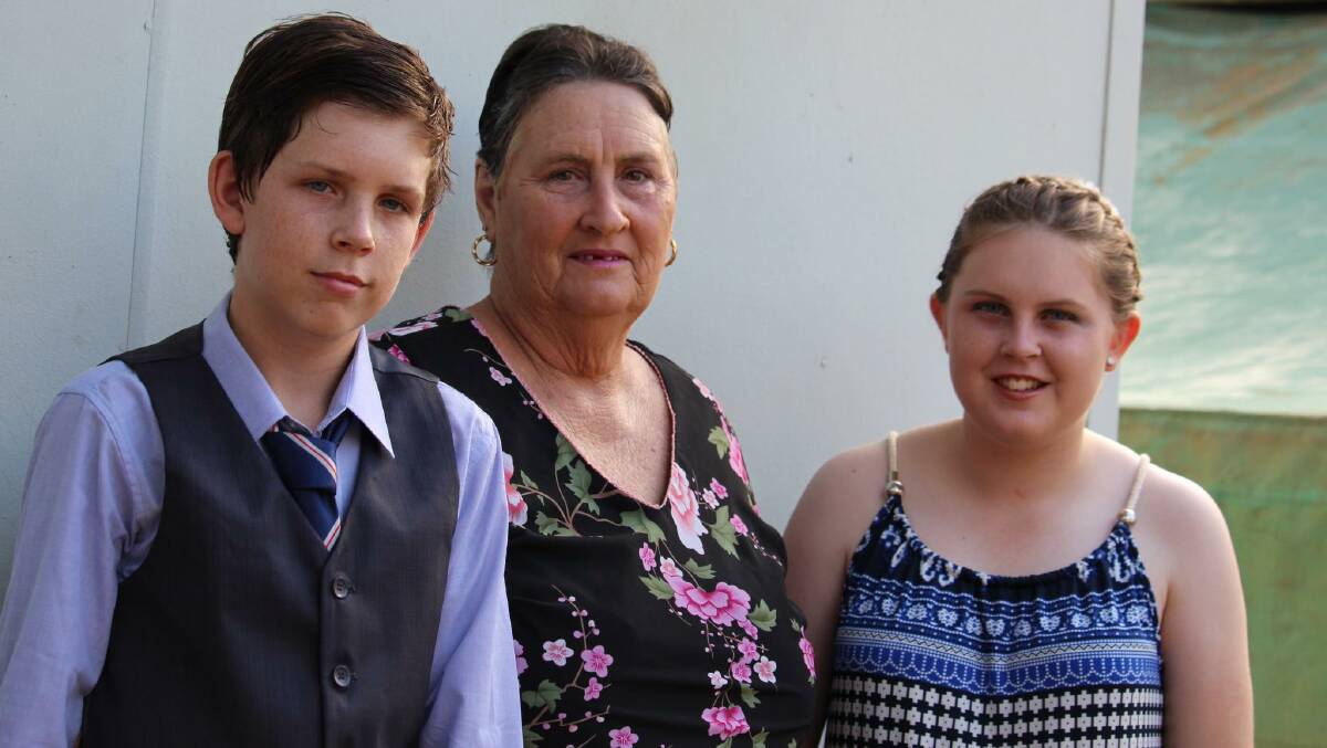 Cloncurry baton bearer Darcie-Lee Ashton (right) has a tight knit family in her brother, Deacon Ashton, and Nanna, Yvonne Lennon. Photo: supplied